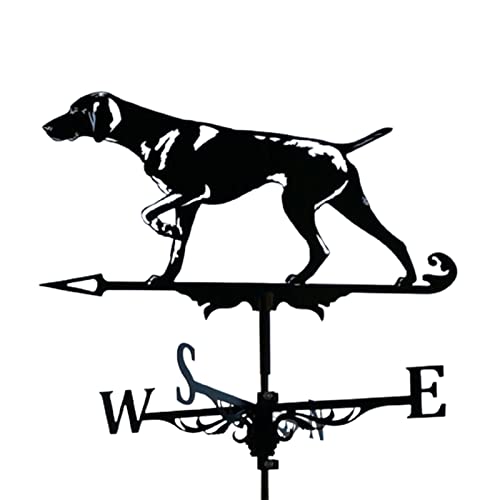 FashionCha Wetterfahne Gartenstecker Windmesser Tierdekor Hahn Ornament Als Bemalte Metallfigur Die Sich Leicht Im Wind Dreht für Pavillon Garage Und Hofdekorati, Hund von FashionCha