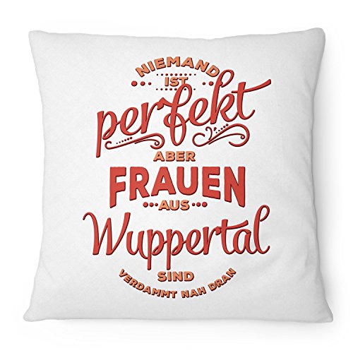 Fashionalarm Kissen Niemand ist perfekt - Frauen aus Wuppertal - 40x40 cm mit Füllung | Geburtstag Geschenk Idee für Wuppertaler | Spruch Stadt, Farbe:weiß Fashionalarm Kissen Niemand ist perfekt - Frauen aus Wuppertal - 40x40 cm mit Füllung | Geburtstag Geschenk Idee für Wuppertaler | Spruch Stadt, Farbe:weiß von Fashionalarm