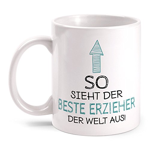 Fashionalarm Tasse So sieht der beste Erzieher der Welt aus beidseitig bedruckt | Geschenk Idee Sozial Pädagoge Kindergarten Jugenderzieher Beruf, Farbe:weiß von Fashionalarm