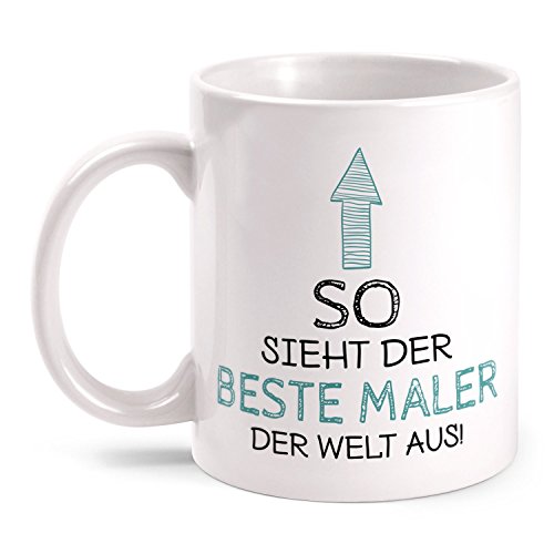 Fashionalarm Tasse So sieht der beste Maler der Welt aus beidseitig bedruckt | Geschenk Idee für Lackierer Kunst Handwerk Künstler Beruf Job, Farbe:weiß von Fashionalarm