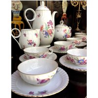 B & C Limoges France L. Bernardaud Und Co. Teeservice Floral von FashionanticVintage