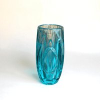 Mid Century Lens Vasen Von Rudolf Schrotter Für Rosice Glashütte/50Er Jahre Tschechoslowakei Blau von FashionanticVintage