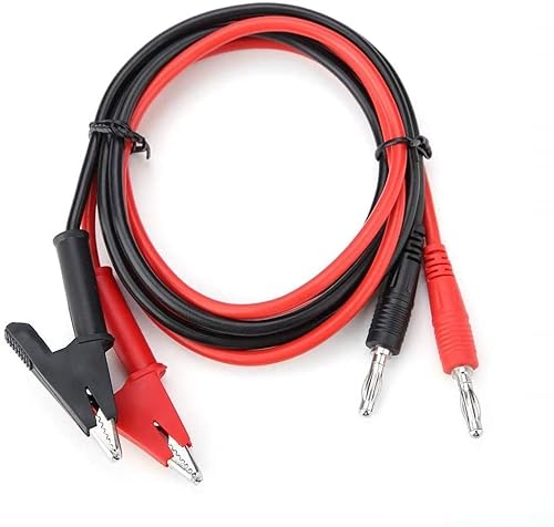 Fasizi 2 Stück 15 A 4 mm Bananenstecker auf Krokodilklemme, Testsonde, Kabelleitung – Rot + Schwarz von Fasizi