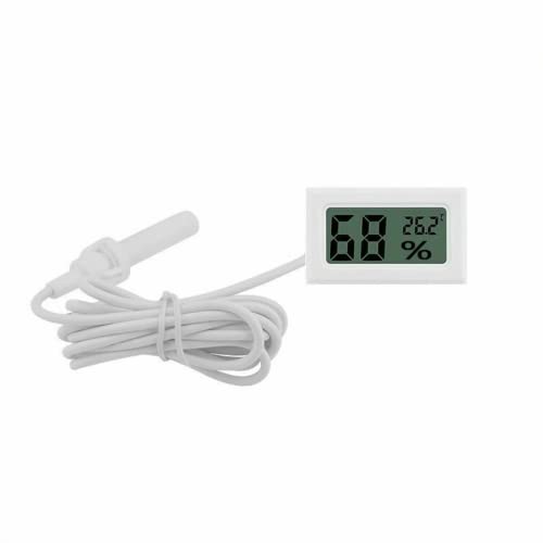 Fasizi 2-in-1 Digital LCD Embedded Thermometer Hygrometer mit externen für Reptilien Inkubator Aquarium Geflügel - Weiß von Fasizi