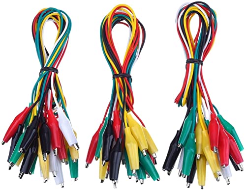 Fasizi 30 Stück Messleitungen mit Krokodilklemmen Set Isolierte Testkabel Doppelendclips 19,7 Zoll von Fasizi