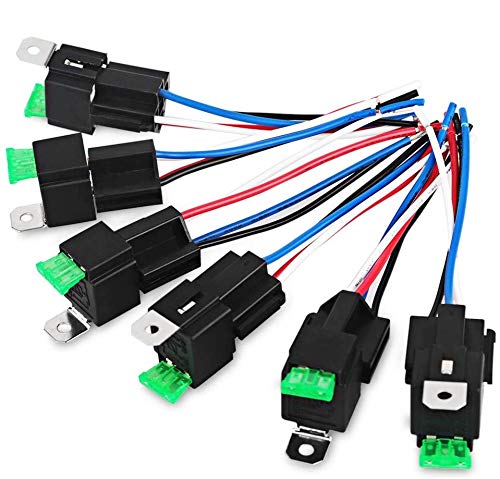 Fasizi 6 Stück 24 V 30 A Sicherung Relaisschalter Kabelbaum ATO/ATC Flachsicherung, 4-polige SPST Kfz-Elektrorelais mit strapazierfähigen 14 AWG-Drähten Fasizi 6 Stück 24 V 30 A Sicherung Relaisschalter Kabelbaum ATO/ATC Flachsicherung, 4-polige SPST Kfz-Elektrorelais mit strapazierfähigen 14 AWG-Drähten von Fasizi