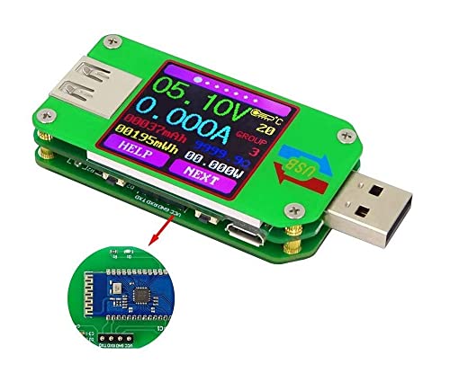 Fasizi UM24C USB 2.0 Power Meter Tester USB Multimeter Farb LCD Display Spannungsstrom Meter Voltmeter Amperimetro Batterie Lademessung Kabelwiderstand mit Bluetooth von Fasizi