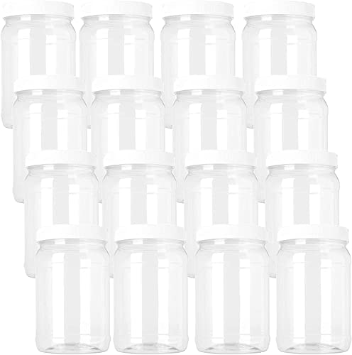 Fasmov 6 Stück Vorratsbehälter Kunststoff Vorratsdose Klar Dosen Organizer mit Schraubdeckel für DIY Kunst Crafs Trockenfutter Snacks Lebensmittel, 500ml von Fasmov