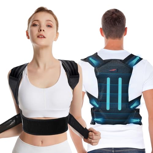 Fasood Rücken Geradehalter - Haltungskorrektur Damen und Herren, Posture Corrector für Haltung Gerader - Rückenstützgürtel Rückenschmerzen mit Lendenwirbelstütze - M (Taillen 23''-29,5'') von Fasood