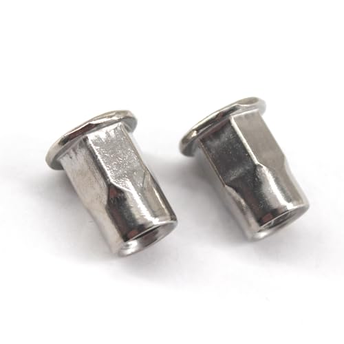 20 Stück M8 x 18 Edelstahl-Halb-Sechskant-Nietmuttern, Flachkopf-Einsatzmuttern 20 Stück M8 x 18 Edelstahl-Halb-Sechskant-Nietmuttern, Flachkopf-Einsatzmuttern von Faspiroty