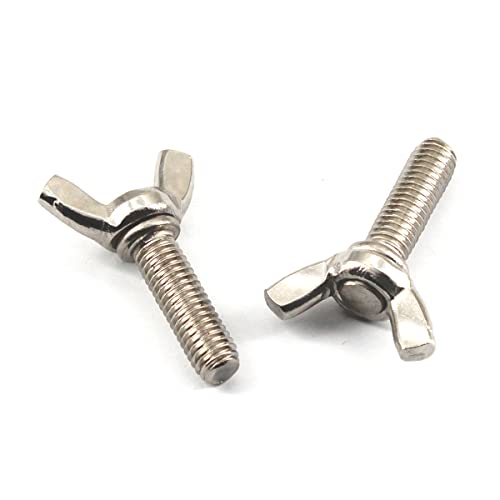 304 Edelstahl M6 Flügelschmetterling Muttern und Bolzen Set, M6x30 Bolzen und Flügelmuttern Set Flügelschrauben und Muttern Set 20 Stück von Faspiroty
