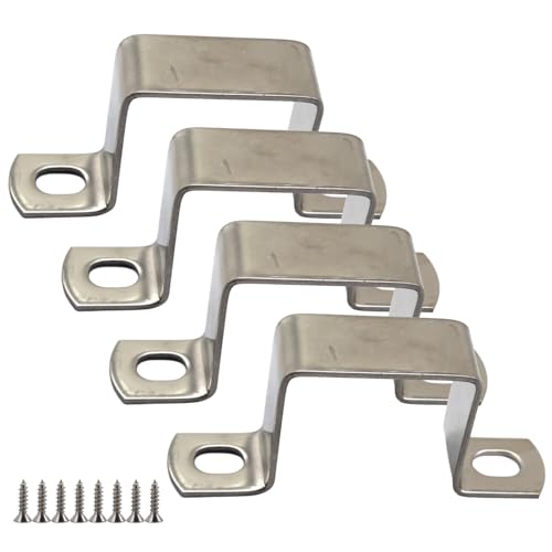 4 Stück M80 x 80 304 Edelstahl Vierkantrohrschellen, U-Rohrschellen, Schnalle, U-Halterungen, Sattelklemmen von Faspiroty