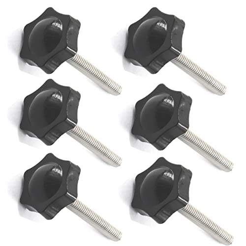 6 Stück M10 x 25 mm Edelstahlgewinde Ersatz-Stern-Handknauf Anziehen Rändelschraube Handfestziehknopf Schraube von Faspiroty