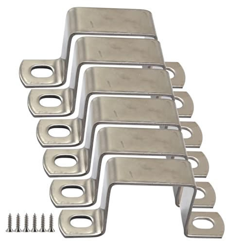Faspiroty 6 Stück M50 x 50 Edelstahl-Vierkant-Rohrschellen von Faspiroty