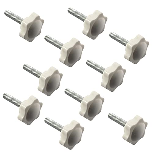Faspiroty 10 Stück M6 x 25 Sterngriff Außengewinde Klemmknopf Schraube Rändelschrauben Weiß Sechskant geformter Kunststoffkopf Griff Faspiroty 10 Stück M6 x 25 Sterngriff Außengewinde Klemmknopf Schraube Rändelschrauben Weiß Sechskant geformter Kunststoffkopf Griff von Faspiroty