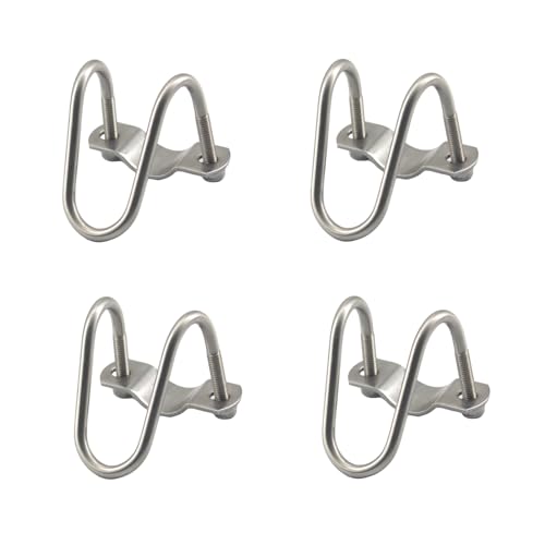 Faspiroty U-förmige Edelstahl-Rohrschelle Doppelrohrschelle 6x20x32, 4 Stück, Silber von Faspiroty