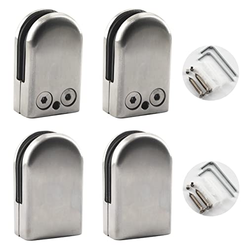 Verstellbare Glasklemme aus Edelstahl für 16–17 mm Glas, runde Glasklammer-Halterung für Treppengeländer, Badezimmerglas, 4 Stück Verstellbare Glasklemme aus Edelstahl für 16–17 mm Glas, runde Glasklammer-Halterung für Treppengeländer, Badezimmerglas, 4 Stück von Faspiroty