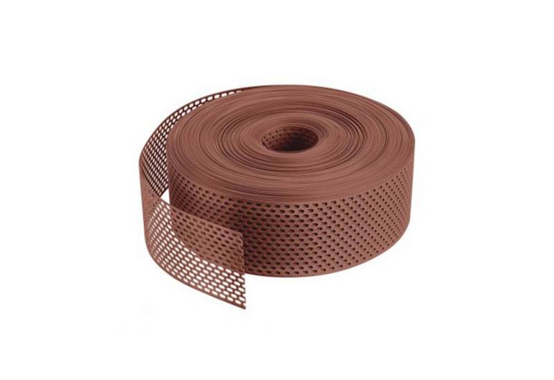 Fassadenprofile Lüftungsgitter (Lüftungsband / Traufgitter PVC gerollt 2 Rollen á 60m 50mm Rot, 2 St), Lüftungsstreifen, Gitterblech, Lochblechstreifen, Dachrinnenabdeckung von Fassadenprofile