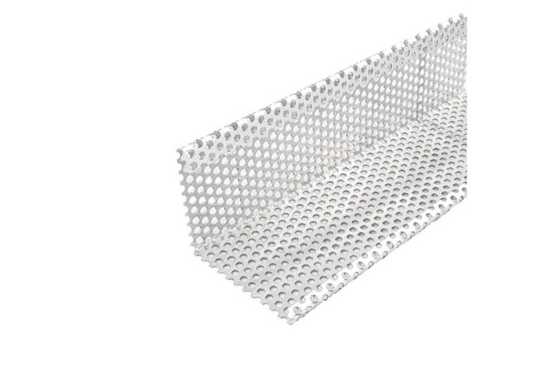 Fassadenprofile Sockelleiste, L: 100 cm, H: 8 cm, Kiesfangleiste Alu, Kiesleiste Materialstärke 1,0mm 100cm, 1-St., Lochblech Aluminium, Abschlussleiste für Terrasse und Balkon geeignet von Fassadenprofile