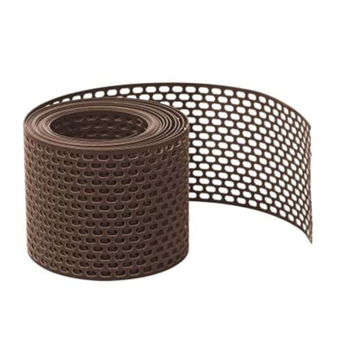 Fassadenprofile Vogelschutzgitter 5m x 180mm, Braun Traufgitter aus PVC, Lüftungsband für optimale Fassaden- und Dachbelüftung von Fassadenprofile
