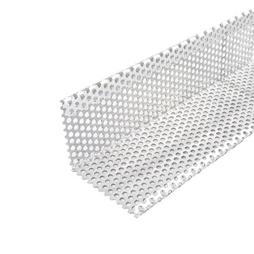 Kiesfangleiste Aluminium, Kiesleiste Materialstärke 1,0mm 200cm, Stärke 1,0mm Silber, Lochblech Aluminium, Abschlussleiste für Terrasse und Balkon geeignet von Fassadenprofile