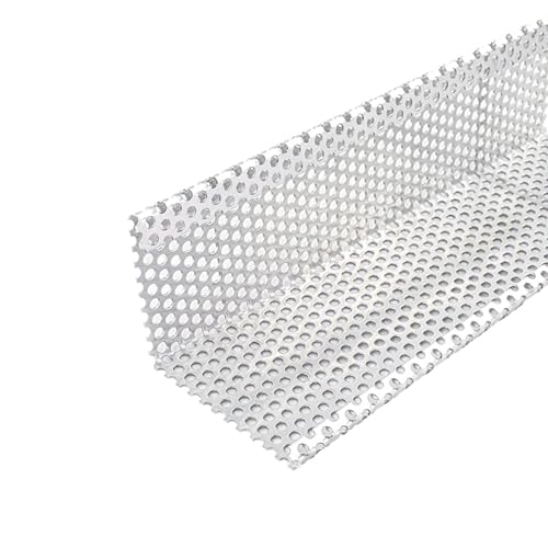 Fassadenprofile Kiesfangleiste Aluminium, 200cm, Stärke 1,0mm Silber, Kiesleiste, Lochblech Aluminium, Abschlussleiste für Terrasse und Balkon geeignet von Fassadenprofile