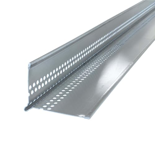 Kiesfangleiste Aluminium 2,5m, Kiesleiste mit Tropfkante 50x70mm, 1 Stück Silber, Lochblech Aluminium, Abschlussleiste für Terrasse und Balkon geeignet von Fassadenprofile