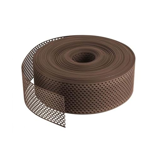 Fassadenprofile Traufgitter 60m x 80mm Braun Traufgitter aus PVC, Ovallochung, Lüftungsband für optimale Fassaden- und Dachbelüftung von Fassadenprofile