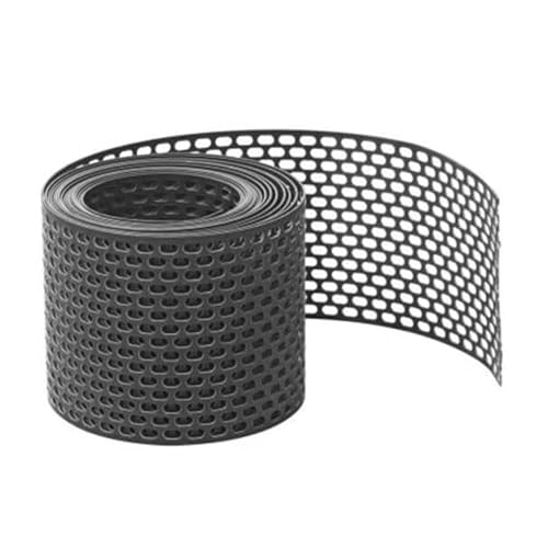 Fassadenprofile Vogelschutzgitter 5m x 180mm, Schwarz Traufgitter aus PVC, Lüftungsband für optimale Fassaden- und Dachbelüftung von Fassadenprofile