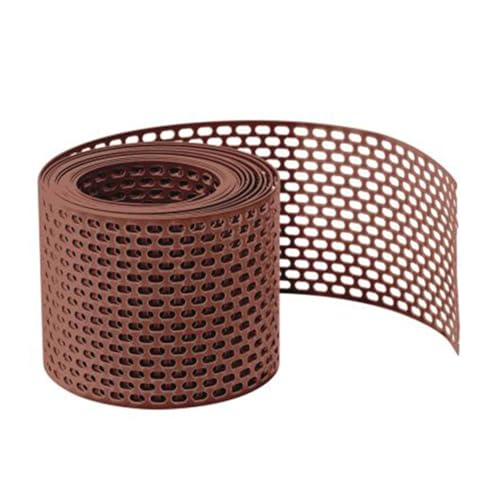 Fassadenprofile Vogelschutzgitter 5m x 80mm, Rot Traufgitter aus PVC, Lüftungsband für optimale Fassaden- und Dachbelüftung von Fassadenprofile