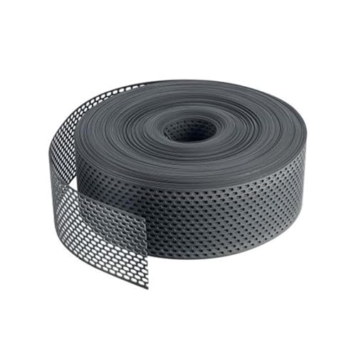 Fassadenprofile Traufgitter 60m x 80mm Schwarz Traufgitter aus PVC, Ovallochung, Lüftungsband für optimale Fassaden- und Dachbelüftung von Fassadenprofile