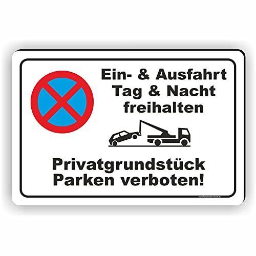 EIN- und AUSFAHRT FREIHALTEN - Parken verboten Schild / PV-009 (30x20cm Schild) von Fassbender-Druck SCHILDER