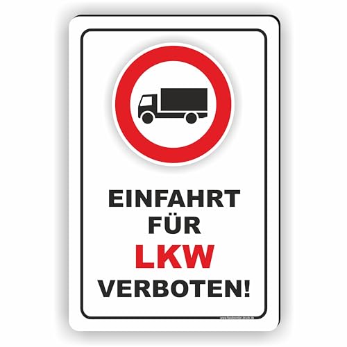 EINFAHRT FÜR LKW VERBOTEN - keine Wendemöglichkeit - SCHILD/D-012 (30x45cm Schild) von Fassbender-Druck SCHILDER