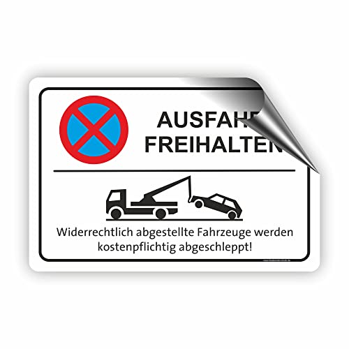 Fassbender-Druck SCHILDER - AUSFAHRT FREIHALTEN - Parken verboten Schild - Schild zum Markieren vom absoluten Parkverbot/Parkverbotsschild - Aluverbundplatte für Ihre Einfahrt (30x20cm Aufkleber) von Fassbender-Druck SCHILDER