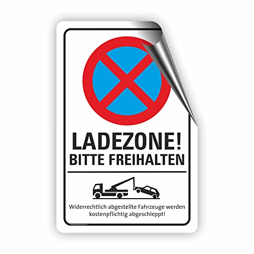 Fassbender-Druck SCHILDER - LADEZONE BITTE FREIHALTEN - Parken verboten Schild - Schild zum Markieren vom absoluten Parkverbot/Privatgrundstück oder für einen Parkplatz (30x45cm Aufkleber) von Fassbender-Druck SCHILDER
