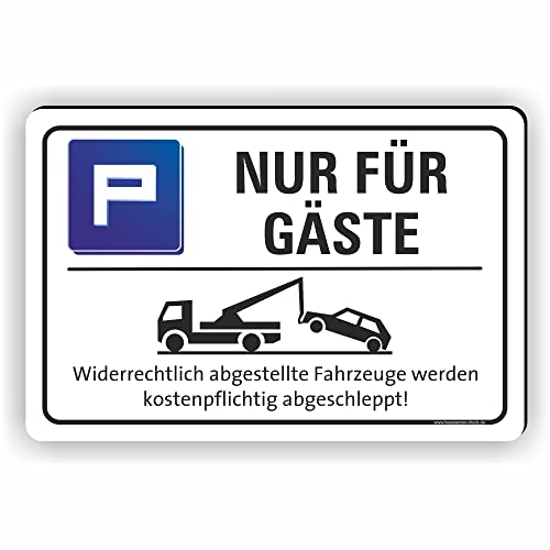 Fassbender-Druck SCHILDER - NUR FÜR GÄSTE - Parkplatz Schild - Schild zum Markieren vom Gästeparkplatz oder Privatparkplatz (60x40cm Schild) von Fassbender-Druck SCHILDER