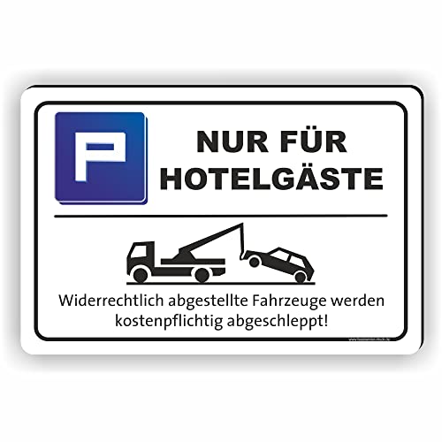 Fassbender-Druck SCHILDER - NUR FÜR HOTELGÄSTE - Parkplatz Schild - Schild zum Markieren vom Hotelgästeparkplatz oder Privatparkplatz (60x40cm Schild) von Fassbender-Druck SCHILDER