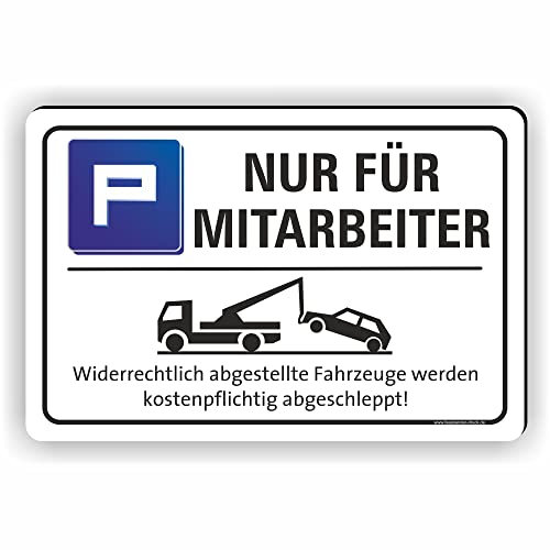 Fassbender-Druck SCHILDER - NUR FÜR MITARBEITER - Parkplatz Schild - Schild zum Markieren vom Mitarbeiterparkplatz oder Privatparkplatz (60x40cm Schild) von Fassbender-Druck SCHILDER