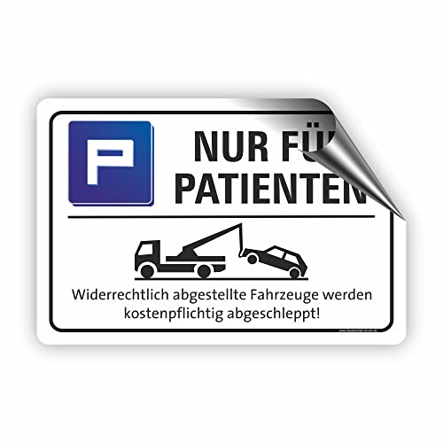 Fassbender-Druck SCHILDER - NUR FÜR PATIENTEN - Parkplatz Schild - Schild zum Markieren vom Patientenparkplatz oder Privatparkplatz (30x20cm Aufkleber) von Fassbender-Druck SCHILDER