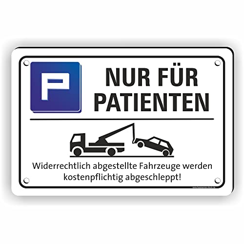 Fassbender-Druck SCHILDER - NUR FÜR PATIENTEN - vorgebohrtes Parkplatz Schild - Schild mit Bohrlöchern zum Markieren vom Patientenparkplatz oder Privatparkplatz (45x30cm Schild) von Fassbender-Druck SCHILDER