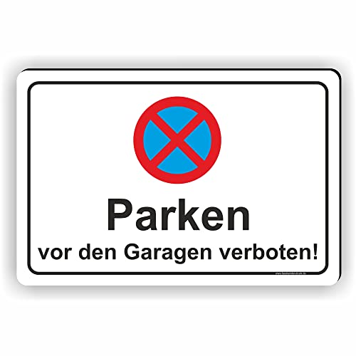 Fassbender-Druck SCHILDER - PARKEN VOR DEN GARAGEN - Parken verboten Schild - Schild zum Markieren vom absoluten Parkverbot/Privatgrundstück - Aluverbundplatte für einen Parkplatz (30x20cm Schild) von Fassbender-Druck SCHILDER