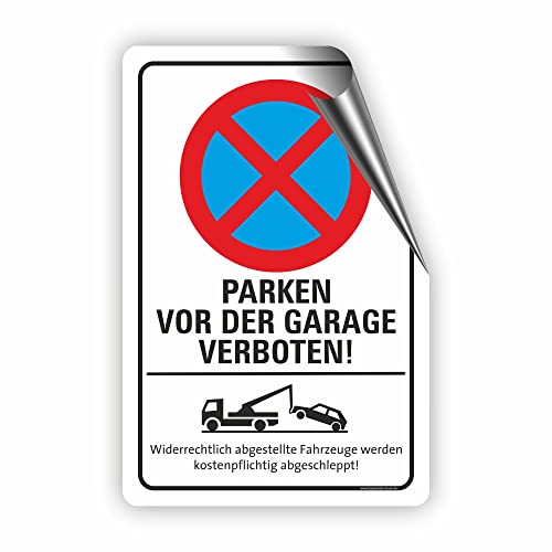 Fassbender-Druck SCHILDER - PARKEN VOR DER GARAGE VERBOTEN - Parken verboten Schild - Schild zum Markieren vom absoluten Parkverbot/Parkverbotsschild oder für einen Parkplatz (10x15cm Aufkleber) von Fassbender-Druck SCHILDER