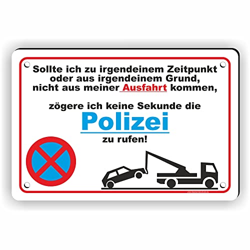 Fassbender-Druck SCHILDER - PARKVERBOT POLIZEI RUFEN - vorgebohrtes Parken verboten Schild - lustiges FUN Schild mit Bohrlöchern zum Markieren vom Parkverbot/Privatparkplatz (45x30cm Schild) von Fassbender-Druck SCHILDER