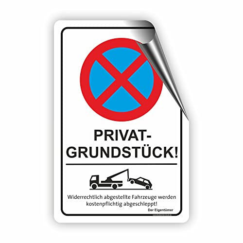 Fassbender-Druck SCHILDER - PRIVATGRUNDSTÜCK - Parken verboten Schild - Schild zum Markieren vom absoluten Parkverbot oder Privatgrundstück - Aluverbundplatte für einen Parkplatz (40x60cm Aufkleber) von Fassbender-Druck SCHILDER
