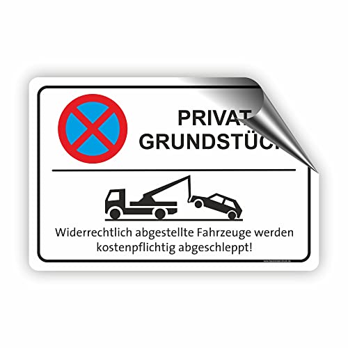 Fassbender-Druck SCHILDER - PRIVATGRUNDSTÜCK - Parken verboten Schild - Schild zum Markieren vom absoluten Parkverbot oder Privatparkplatz - Aluverbundplatte für einen Parkplatz (45x30cm Aufkleber) von Fassbender-Druck SCHILDER