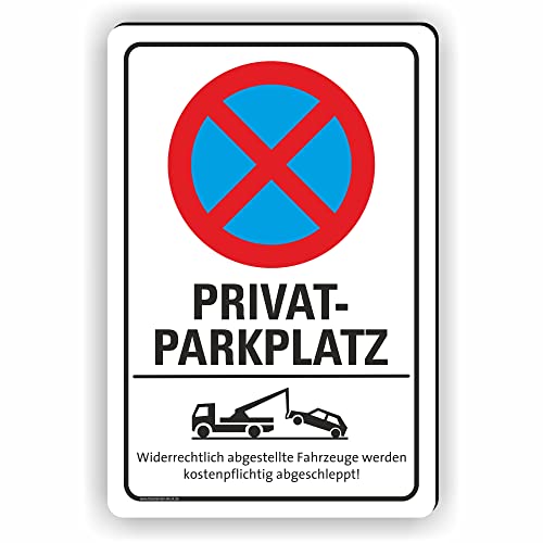 Fassbender-Druck SCHILDER - PRIVATPARKPLATZ - Parken verboten Schild - Schild zum Markieren vom absoluten Parkverbot/Parkverbotsschild - Aluverbundplatte für einen Parkplatz (40x60cm Schild) von Fassbender-Druck SCHILDER