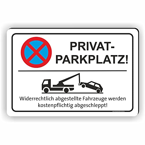 Fassbender-Druck SCHILDER - PRIVATPARKPLATZ - Parken verboten Schild - Schild zum Markieren vom absoluten Parkverbot oder Privatgrundstück - Aluverbundplatte für einen Parkplatz (60x40cm Schild) von Fassbender-Druck SCHILDER