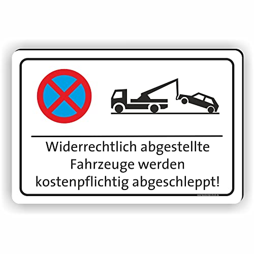 Fassbender-Druck SCHILDER - Parkverbotsschild - Parken verboten Schild - Schild zum Markieren vom absoluten Parkverbot oder Privatparkplatz - Aluverbundplatte für einen Parkplatz (45x30cm Schild) von Fassbender-Druck SCHILDER