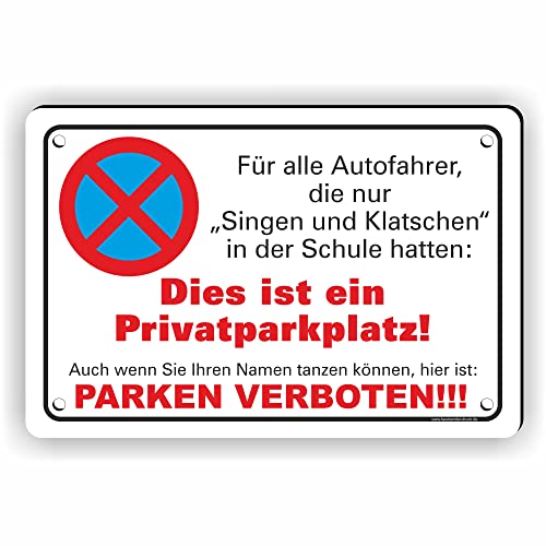 Fassbender-Druck SCHILDER - SINGEN UND KLATSCHEN - vorgebohrtes Parken verboten Schild - lustiges FUN Schild mit Bohrlöchern zum Markieren vom Parkverbot (60x40cm Schild) von Fassbender-Druck SCHILDER