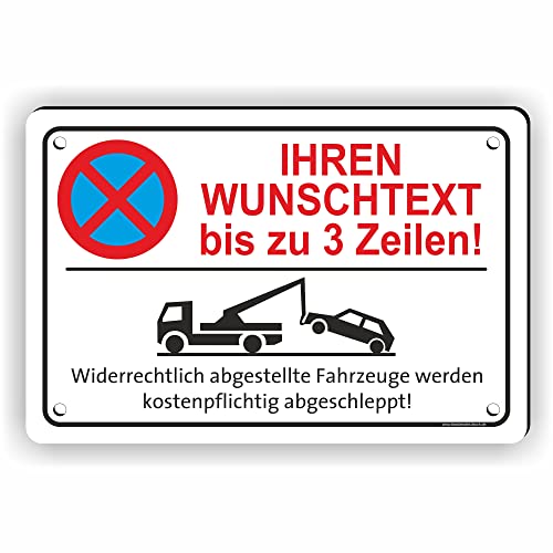 Fassbender-Druck SCHILDER - TEXT NACH WUNSCH Quer - Ihr personalisiertes/vorgebohrtes Parken verboten Schild - Schild mit Bohrlöchern für das Parkverbot - WUNSCHTEXTSCHILD (30x20cm Schild) von Fassbender-Druck SCHILDER